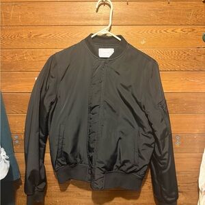 OAK + FORT Classic Black Bomber Jacket